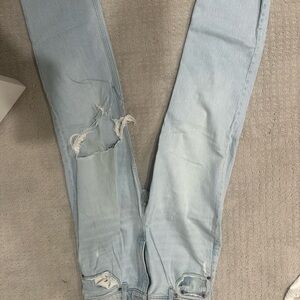 Abercrombie & Fitch Light Blue Ripped Skinny Jeans